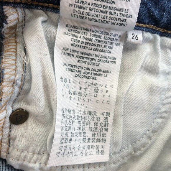 Guess Womens Cut Off Jean Shorts Size 26 Blue Denim Distressed Casual Frayed Hem - Picture 10 of 15